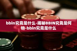 bbin究竟是什么-揭秘BBIN究竟是何物-bbin究竟是什么