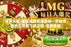 百家乐视-破茧成蝶视通四海—百家乐视的无界限飞跃之旅-百家乐视