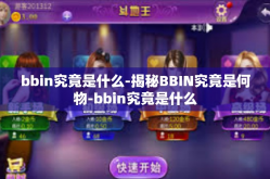 bbin究竟是什么-揭秘BBIN究竟是何物-bbin究竟是什么
