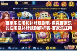 百家乐庄闲和补牌规则表-探究百家乐的庄闲及补牌规则解析表-百家乐庄闲和补牌规则表