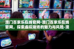 澳门百家乐在线官网-澳门百家乐在线官网，探索虚拟赌场的魅力与风险-澳门百家乐在线官网