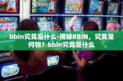 bbin究竟是什么-揭秘BBIN，究竟是何物？bbin究竟是什么