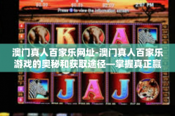 澳门真人百家乐网址-澳门真人百家乐游戏的奥秘和获取途径—掌握真正赢家的秘密-澳门真人百家乐网址
