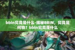bbin究竟是什么-揭秘BBIN，究竟是何物？bbin究竟是什么