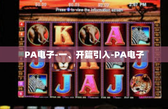 PA电子-一、开篇引入-PA电子